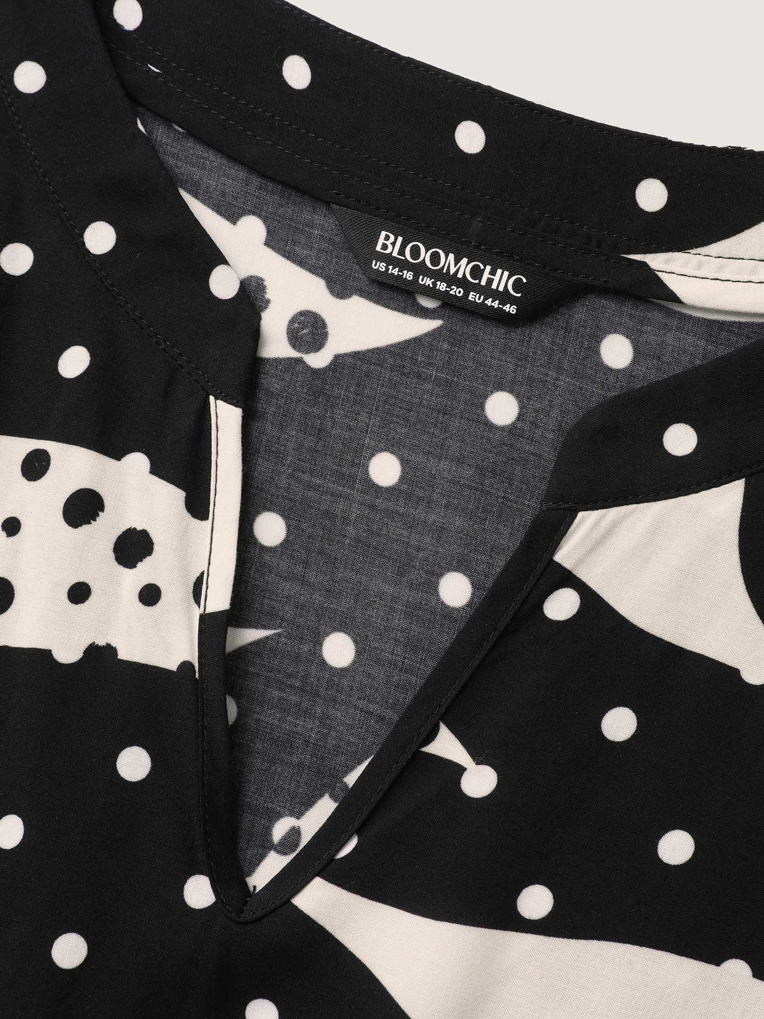 Geometric Print Pleated Midi Dress-Sweetccc