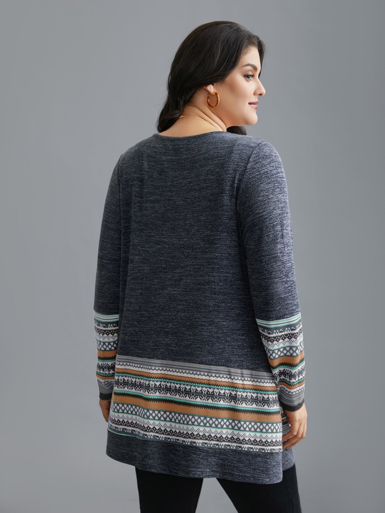 Tunic Boho Print Pocket T-shirt-Sweetccc