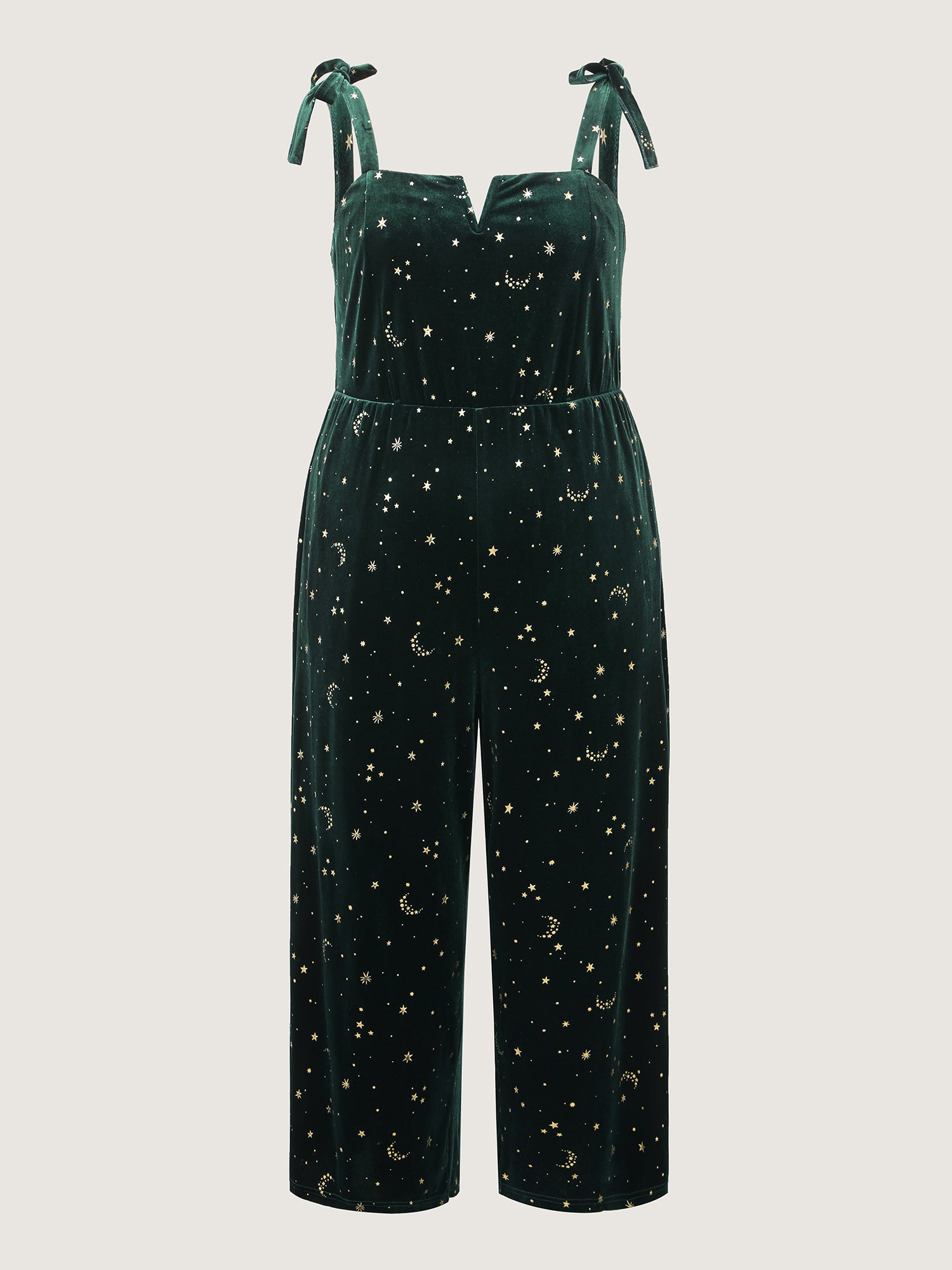 Velvet Stretchy Gold Stamp Jumpsuit-Sweetccc