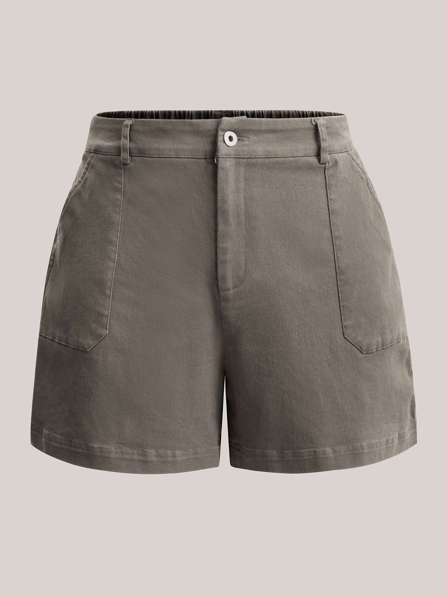 Stretchy Waist Vintage Pockets Shorts-Sweetccc