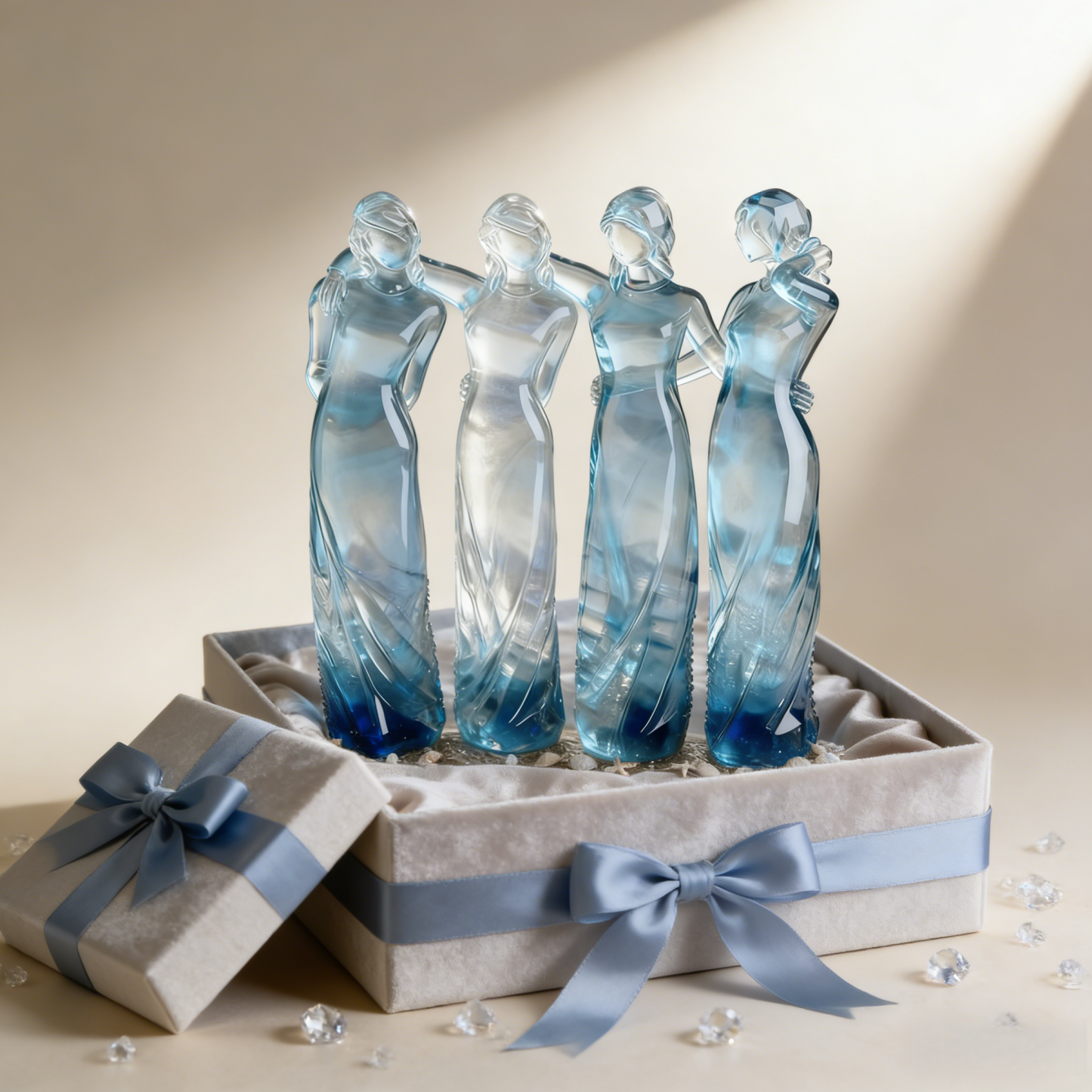 Celebrates Friendships Sea Glass Sisters Sculpture