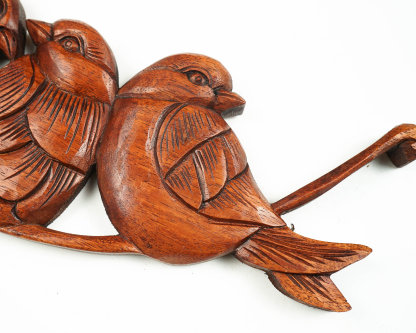 Birds on a Tree Branch Wall Decor, Wall Art, Wooden Statue, Tropical Decor, Wedding Decor, Handmade Sclupture, Family Gift