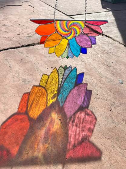 Large Rainbow Iridescent Antique Sunflower