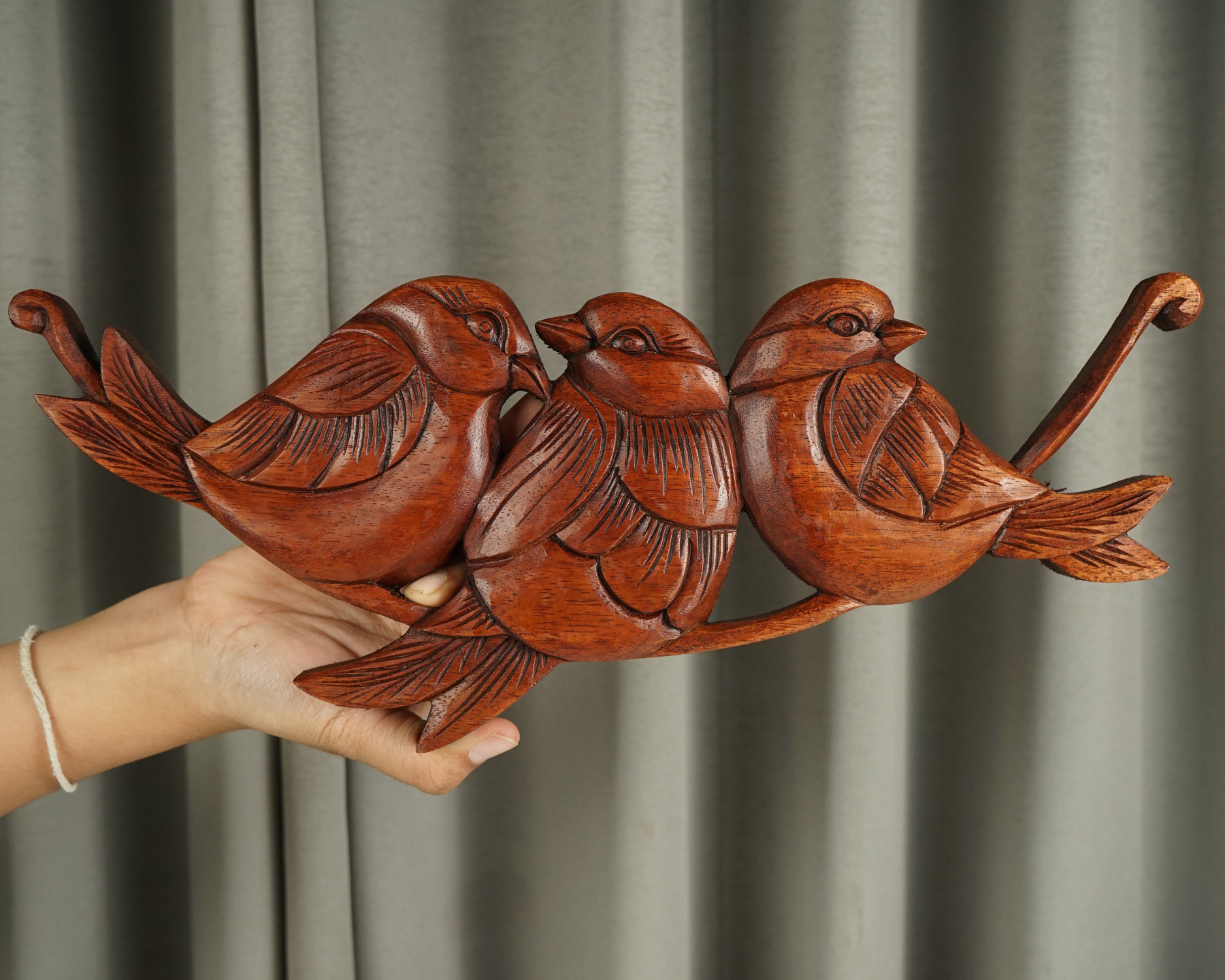 Birds on a Tree Branch Wall Decor, Wall Art, Wooden Statue, Tropical Decor, Wedding Decor, Handmade Sclupture, Family Gift