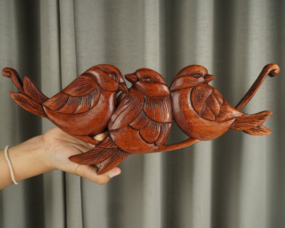 Birds on a Tree Branch Wall Decor, Wall Art, Wooden Statue, Tropical Decor, Wedding Decor, Handmade Sclupture, Family Gift