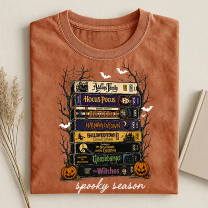 Vintage Halloween VHS T-shirt - Orange