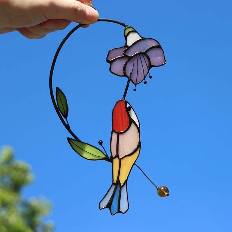 Bird stained glass bird suncatcher―Roby