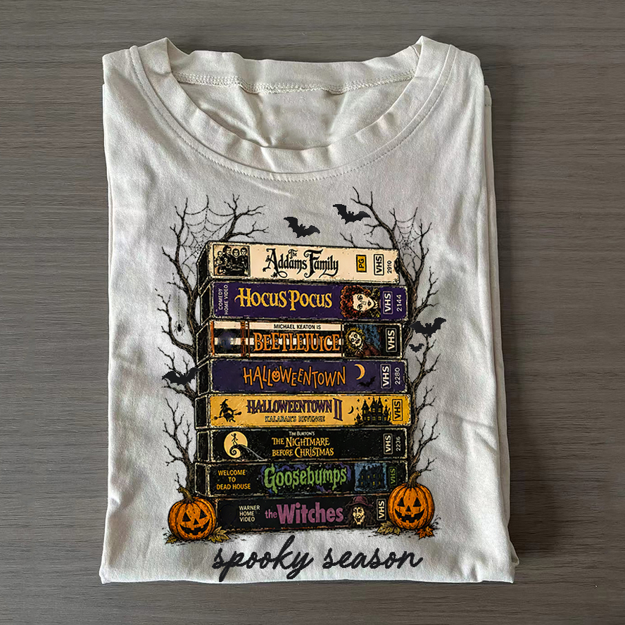 Vintage Halloween VHS T-shirt - White