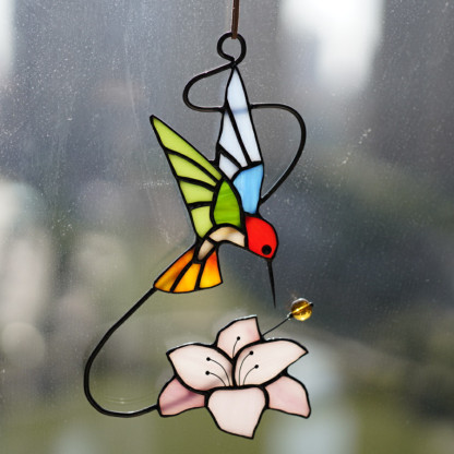Bird stained glass bird suncatcher―Flutter