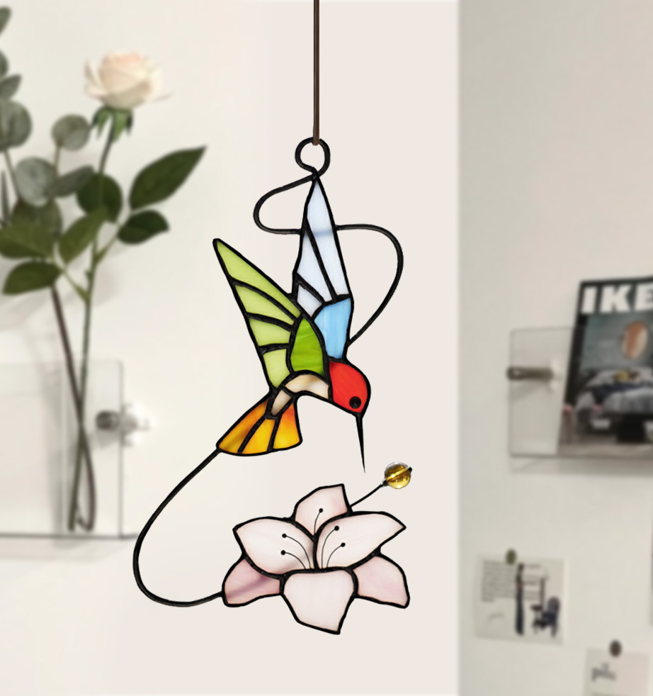 Bird stained glass bird suncatcher―Flutter