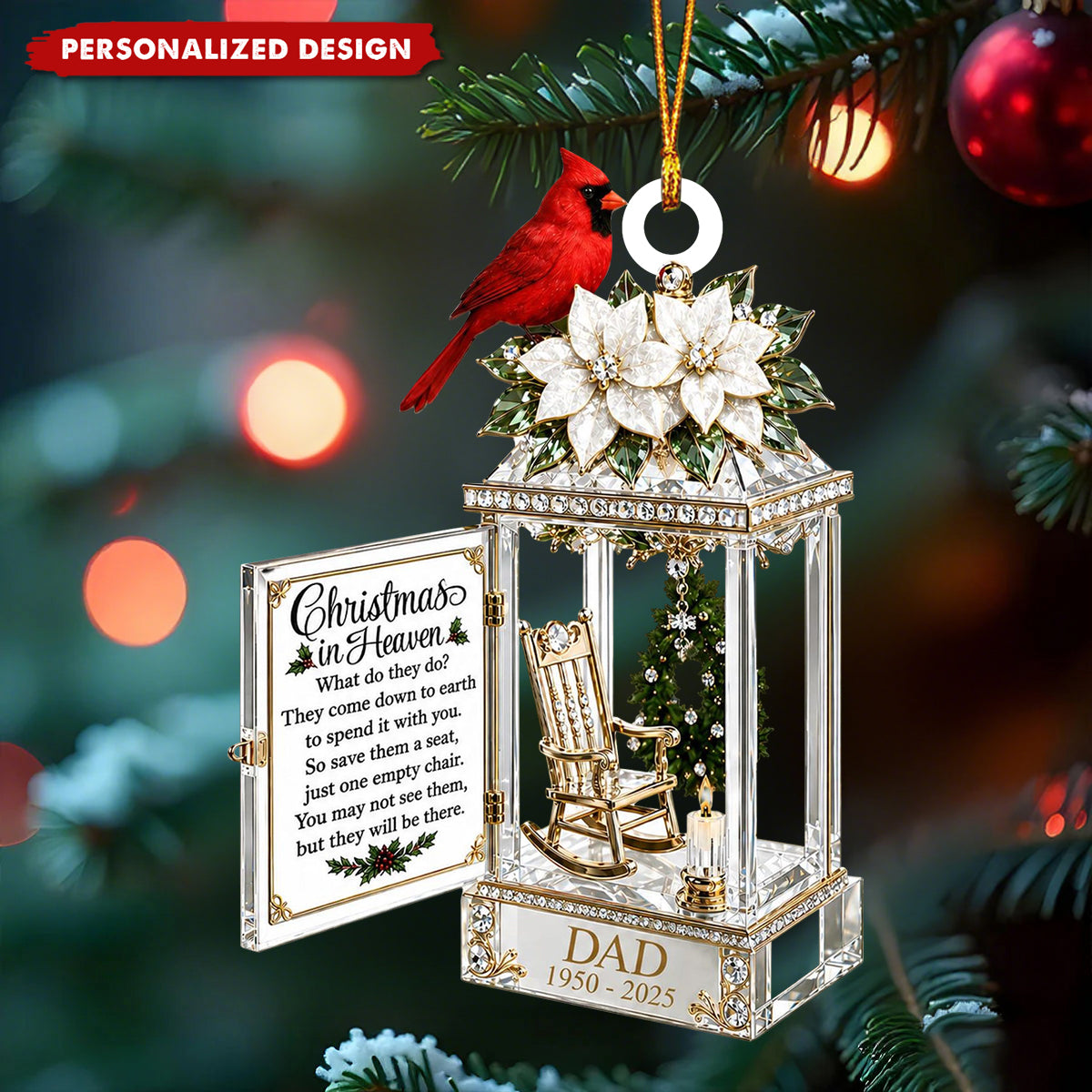 Christmas In Heaven In Loving Memory Of Our Beloved - Personalized Christmas Ornament - image 2