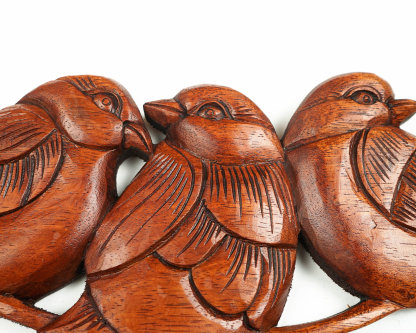 Birds on a Tree Branch Wall Decor, Wall Art, Wooden Statue, Tropical Decor, Wedding Decor, Handmade Sclupture, Family Gift