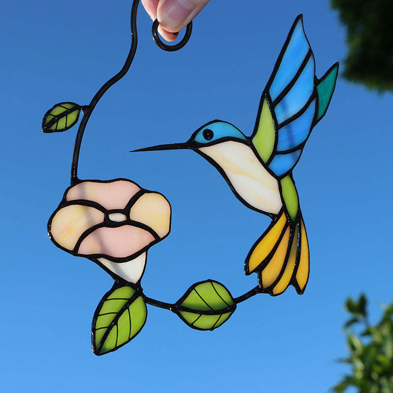 Bird stained glass bird suncatcher―Flap