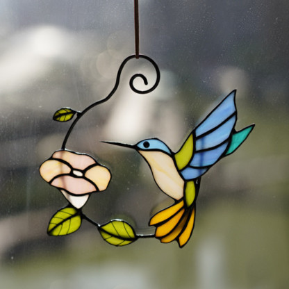 Bird stained glass bird suncatcher―Flap