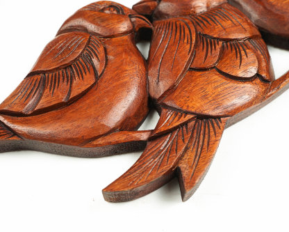 Birds on a Tree Branch Wall Decor, Wall Art, Wooden Statue, Tropical Decor, Wedding Decor, Handmade Sclupture, Family Gift