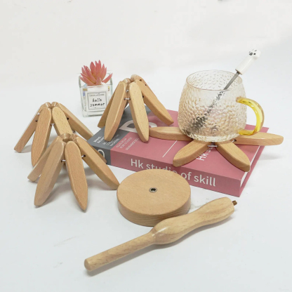 Personalized 4pc Wooden Tree Art Coasters |handmade Wooden Trivets for Hot Dishes| Modern Kitchen Decor