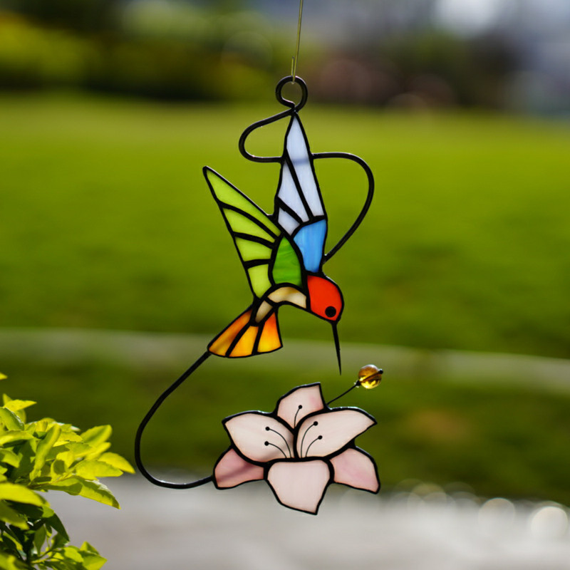 Bird stained glass bird suncatcher―Flutter