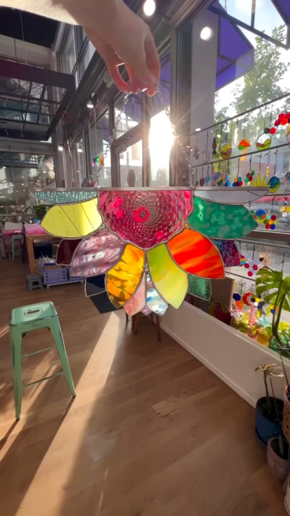 Large Rainbow Iridescent Antique Sunflower