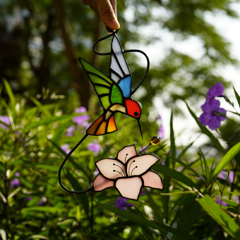 Bird stained glass bird suncatcher―Flutter