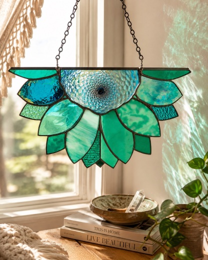Large Rainbow Iridescent Antique Sunflower