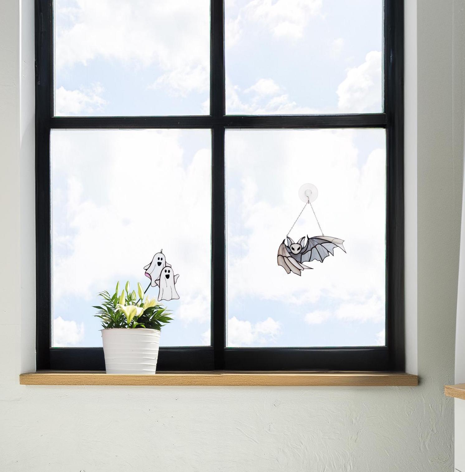 Stained Glass Suncatcher Halloween bat