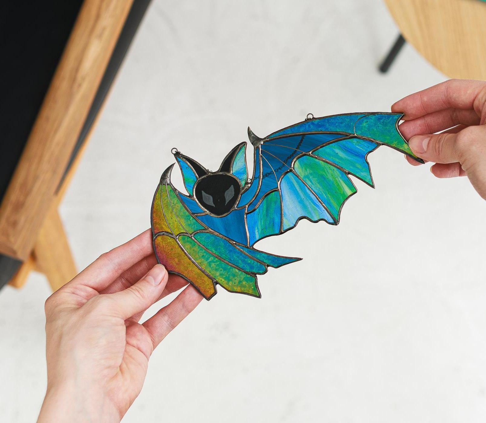 Stained Glass Suncatcher Halloween bat