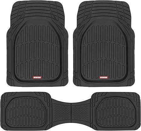 Black FlexTough Contour Liners-Deep Dish Heavy Duty Rubber Floor Mats for Car SUV Truck