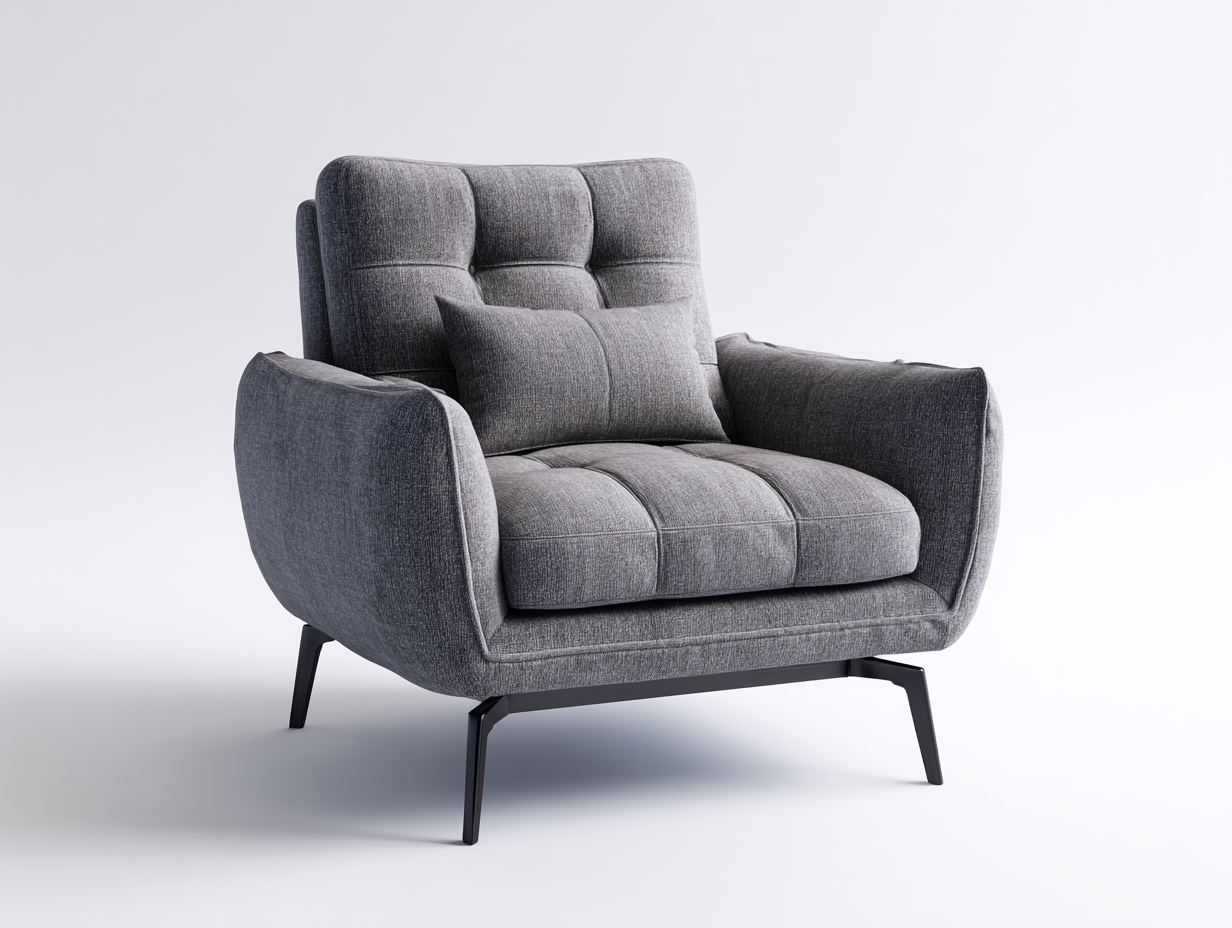Fauteuil en tissu 88x92x90 cm - gris foncé - design moderne
