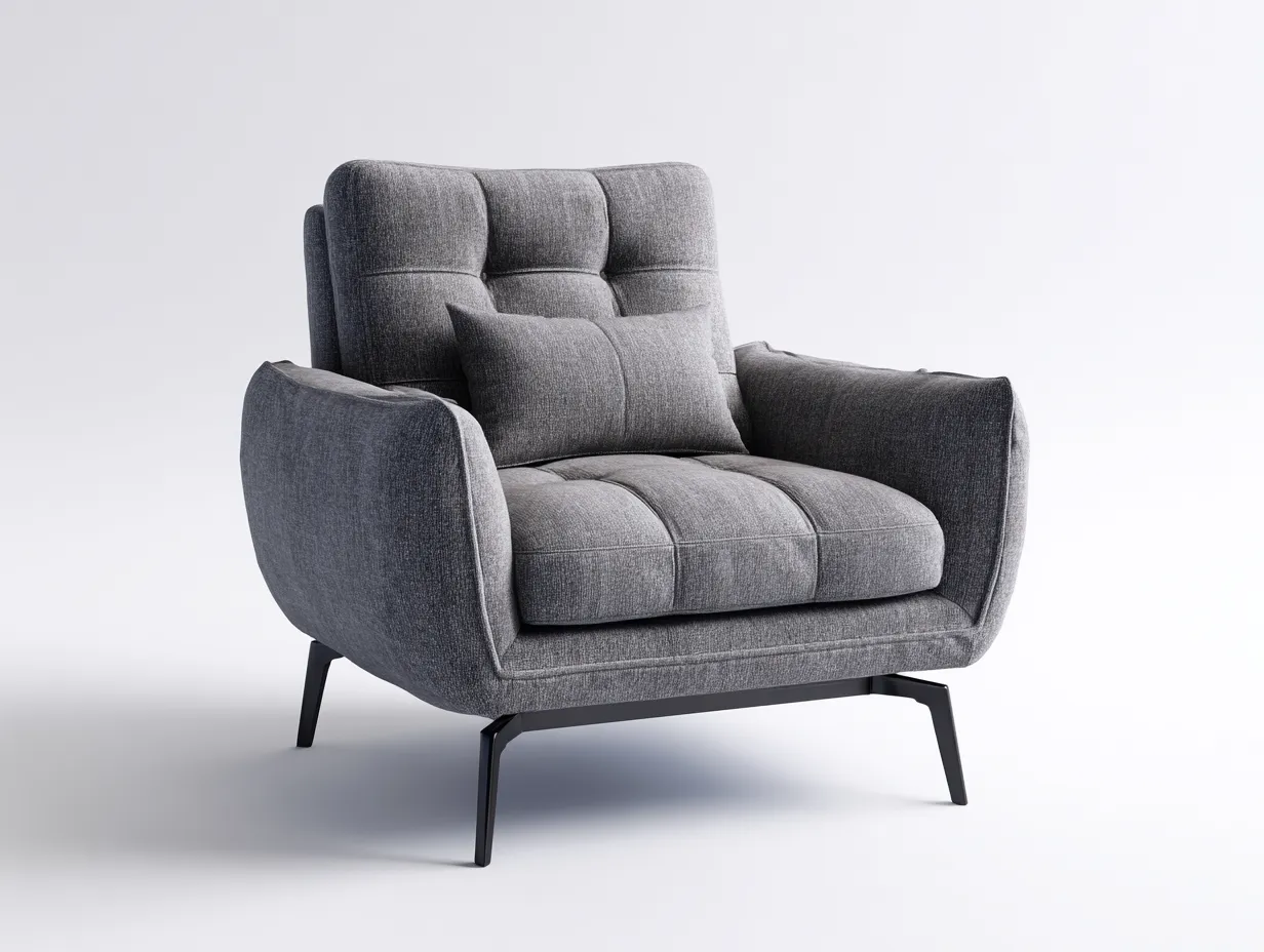 Fauteuil en tissu 88x92x90 cm - gris foncé - design moderne