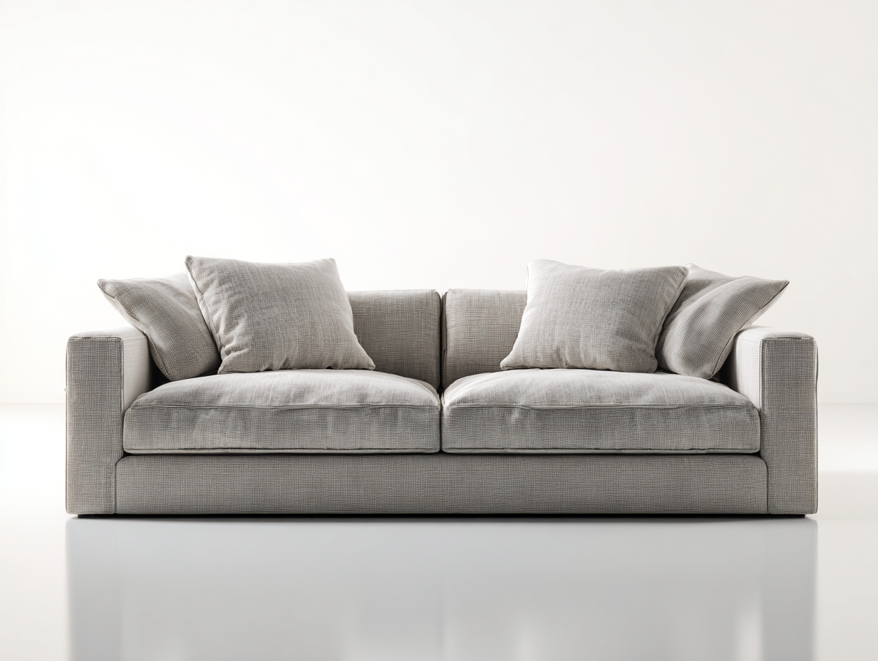 Canapé 2 places tissu 168x92x88 cm - gris clair - style moderne