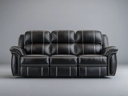 Canapé 3 places similicuir 208x100x102 cm - noir - style moderne