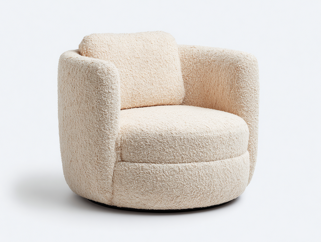 Fauteuil bouclé 85x85x78 cm - beige - style moderne