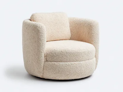 Fauteuil bouclé 85x85x78 cm - beige - style moderne