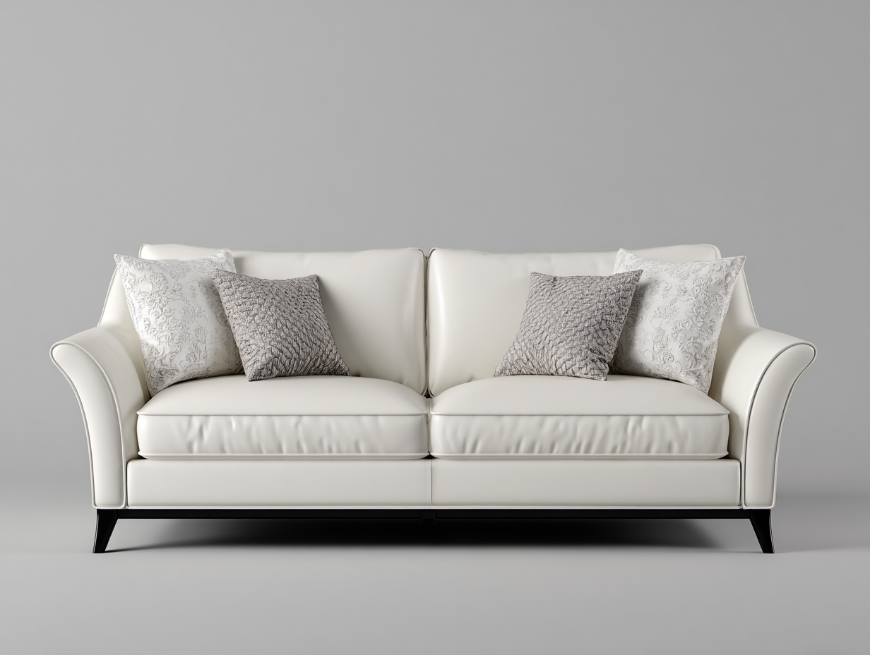 Canapé 2 places en cuir 170x90x88 cm - blanc - design moderne