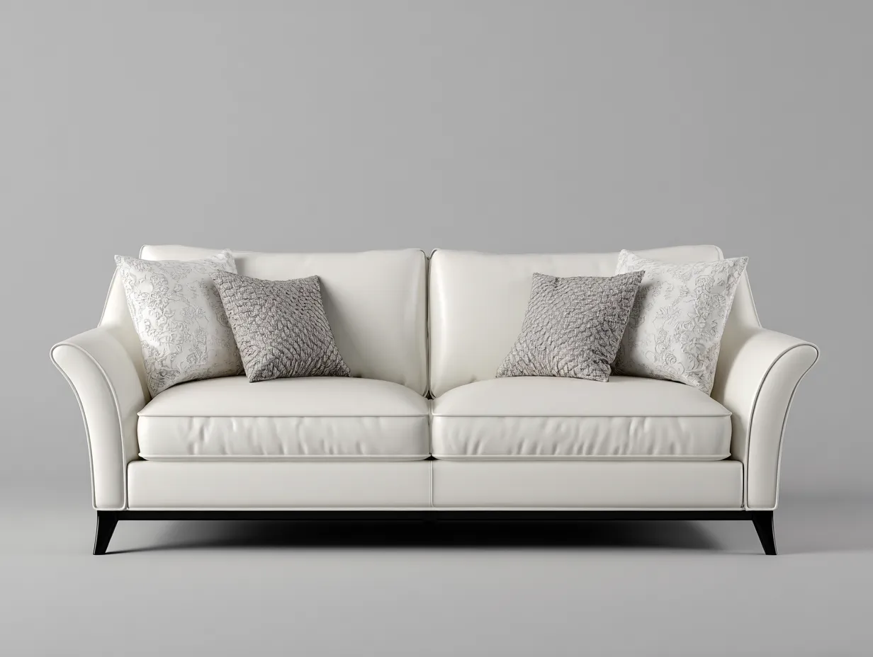 Canapé 2 places en cuir 170x90x88 cm - blanc - design moderne