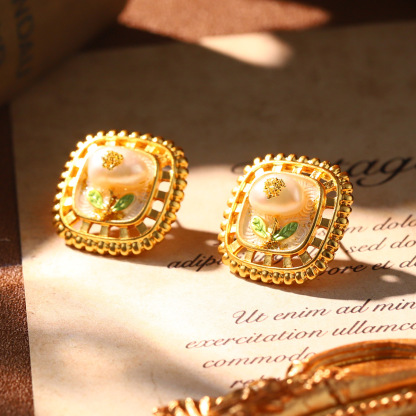 Monet oil painting earrings