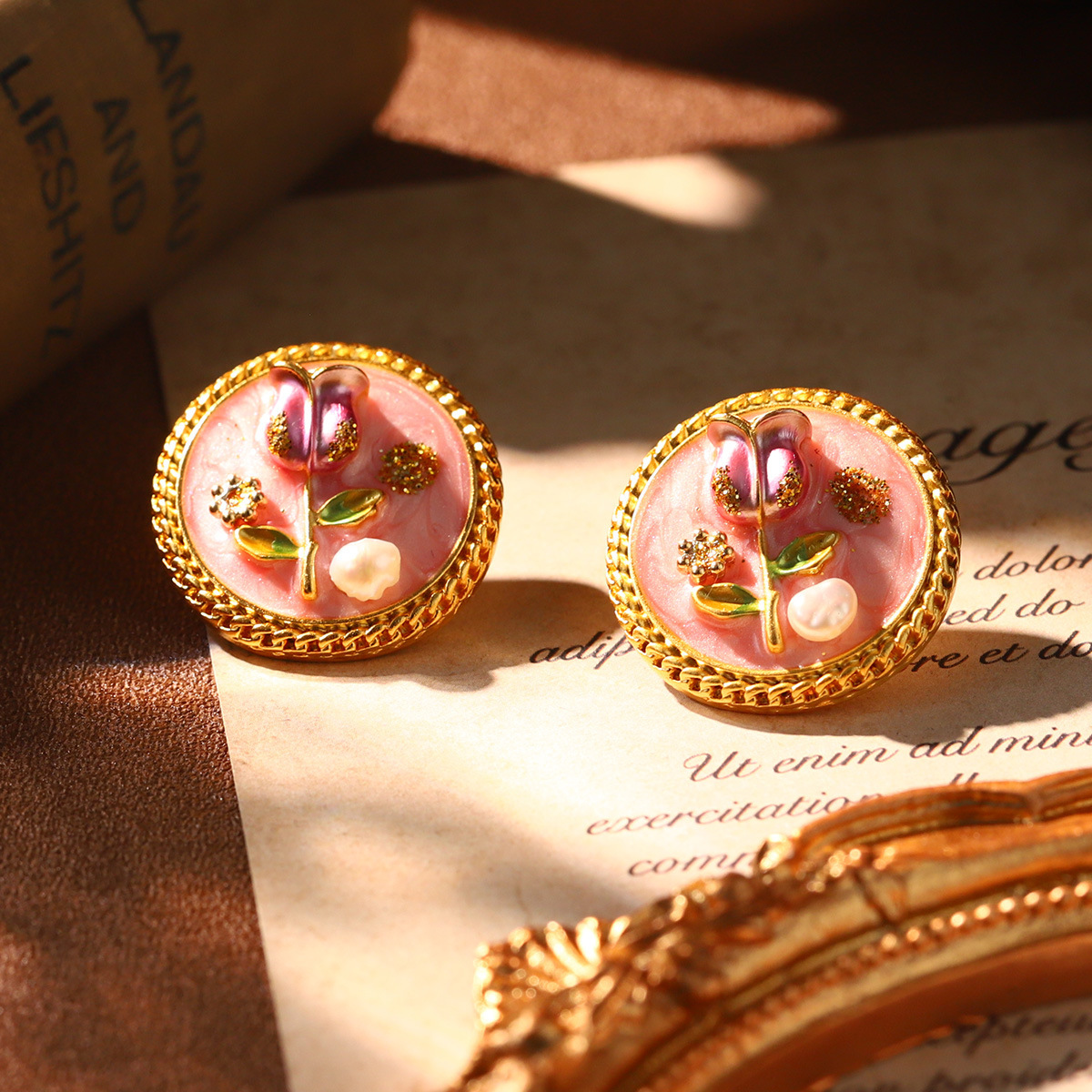 Monet oil painting earrings