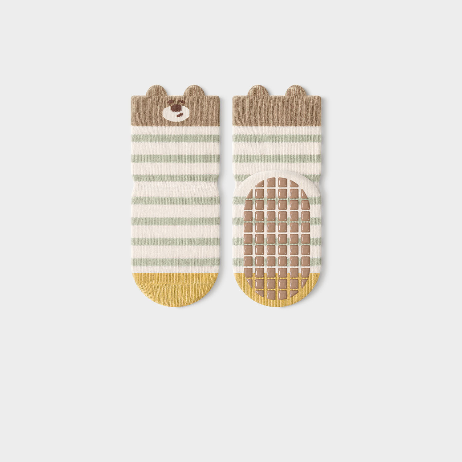 Children's Bear Pattern Non-Slip Socks (5-Pairs Pack)