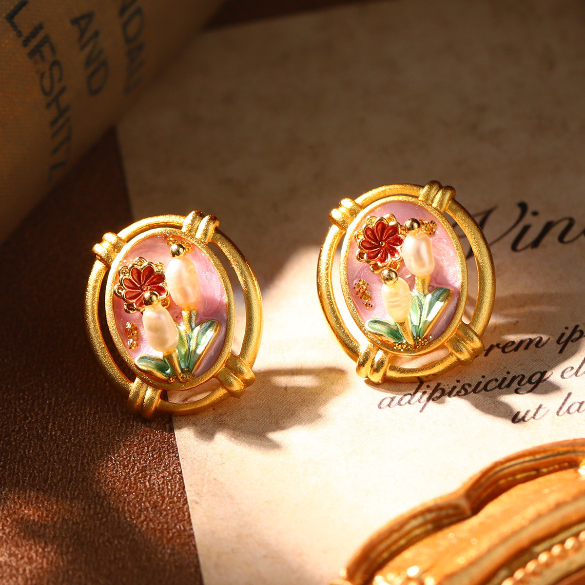 Monet oil painting earrings