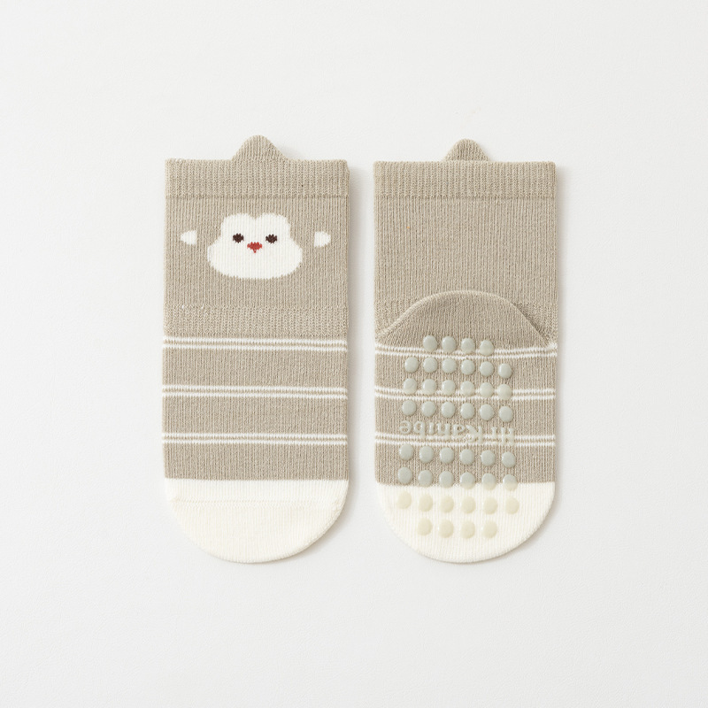 Children's Cute Animal Pattern Non-Slip Socks (6-Pairs Pack)