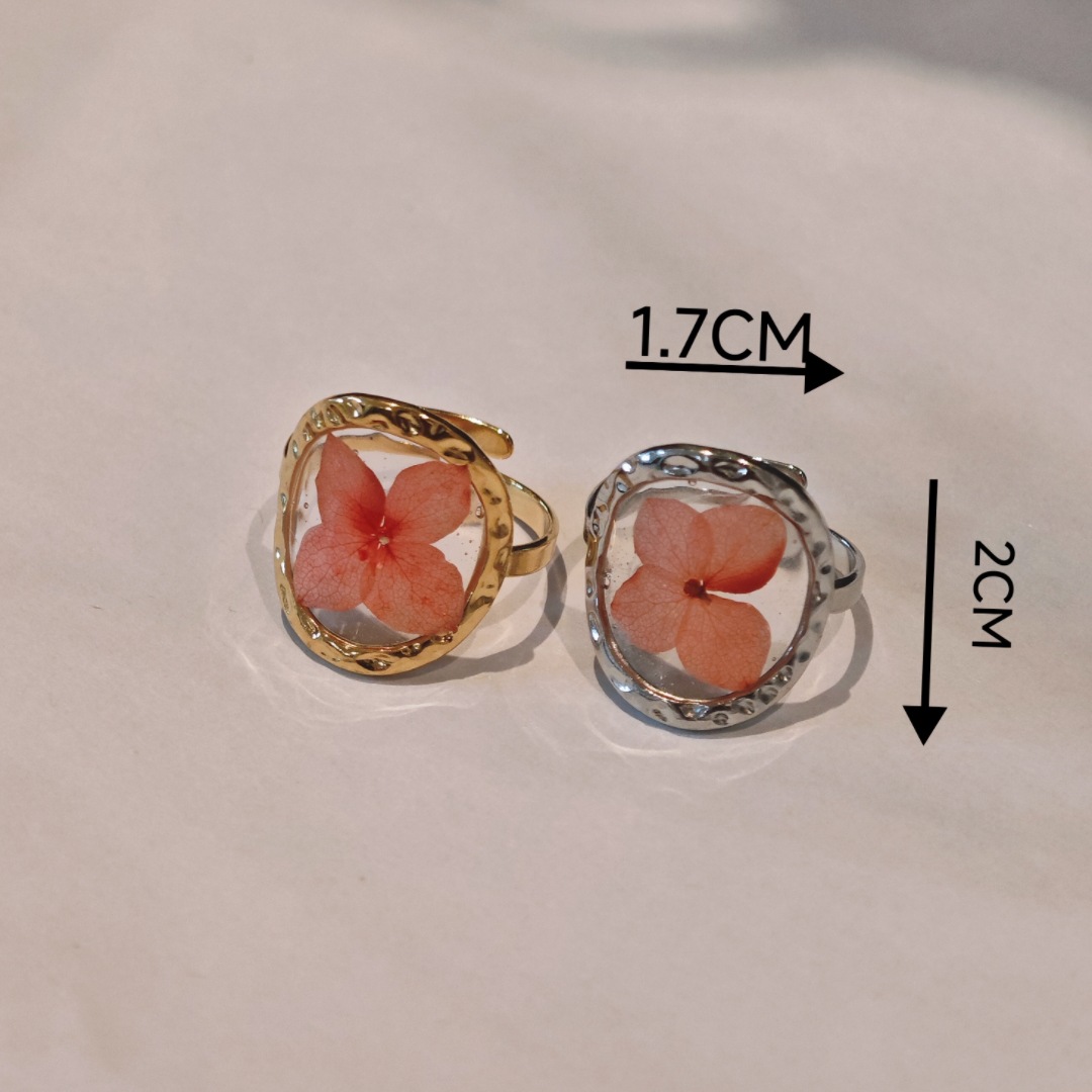 Handmade dried flower ring