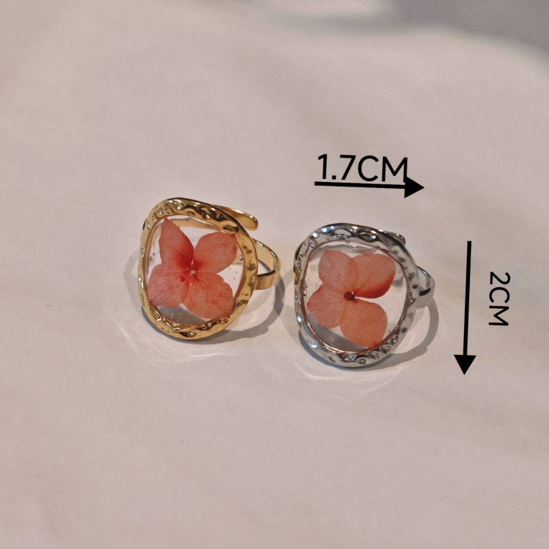 Handmade dried flower ring