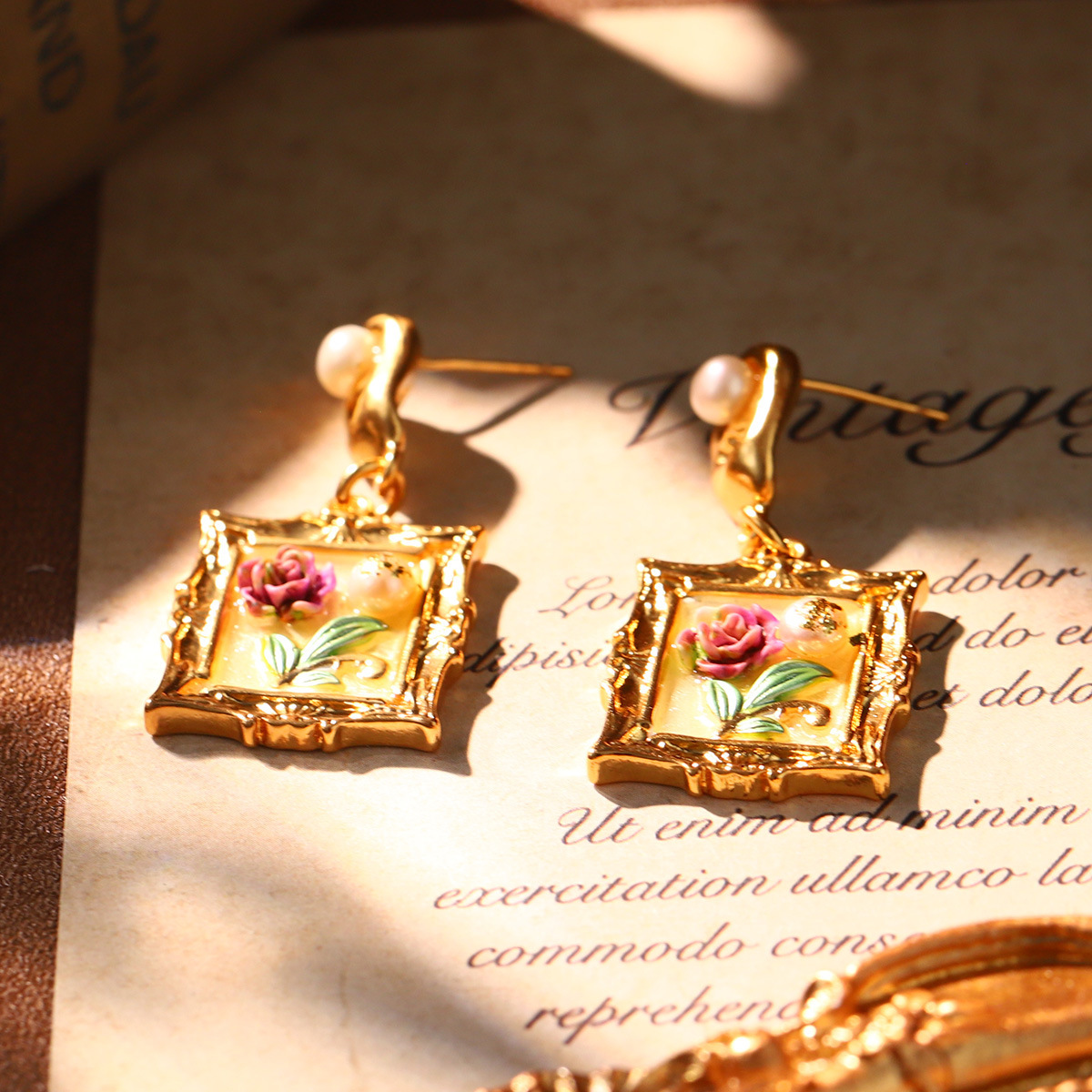 Monet oil painting earrings