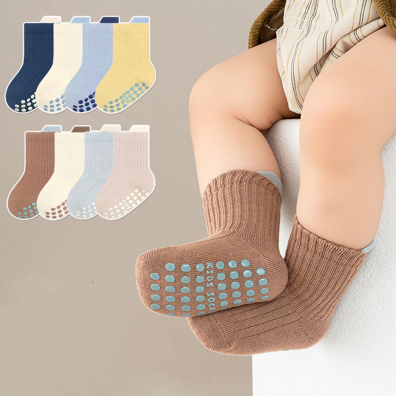 Children's Cute Pattern Non-Slip Socks (4-Pairs Pack)