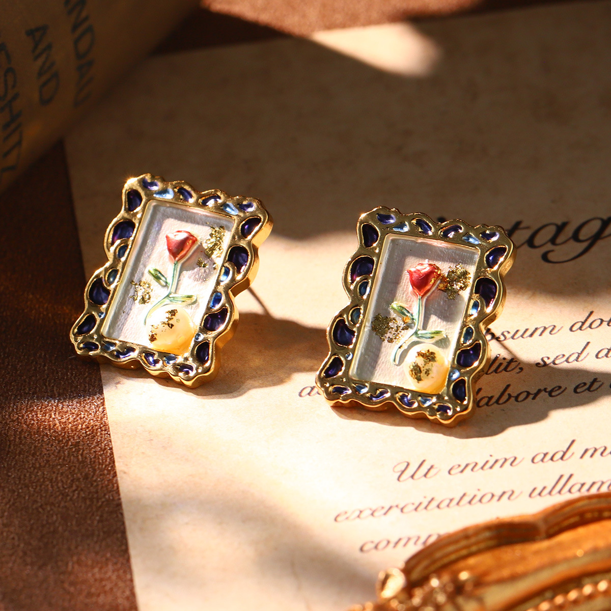 Monet oil painting earrings