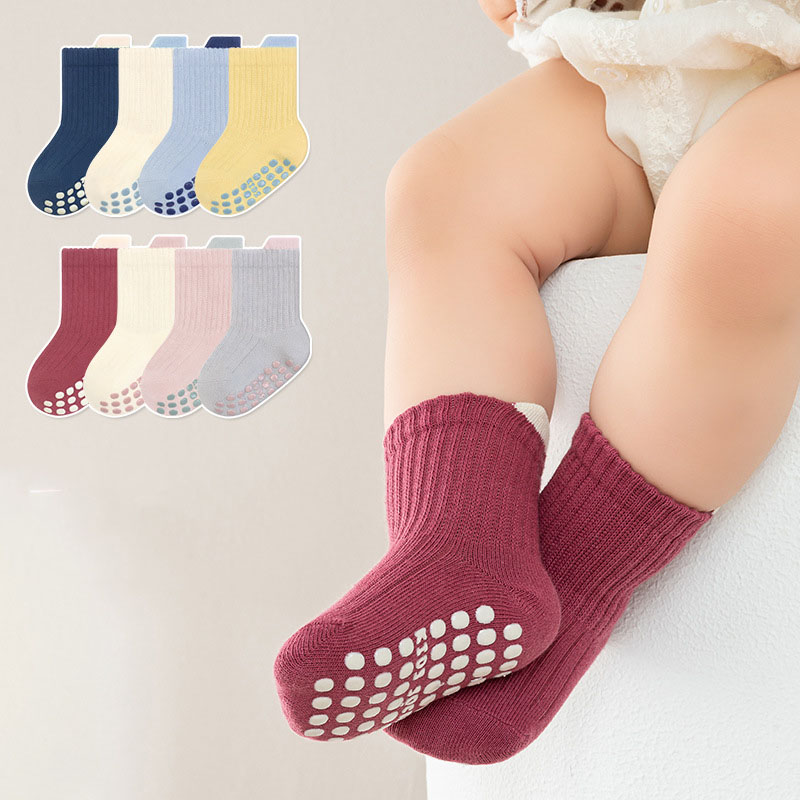 Children's Cute Pattern Non-Slip Socks (4-Pairs Pack)