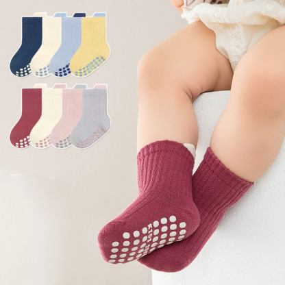 Children's Cute Pattern Non-Slip Socks (4-Pairs Pack)