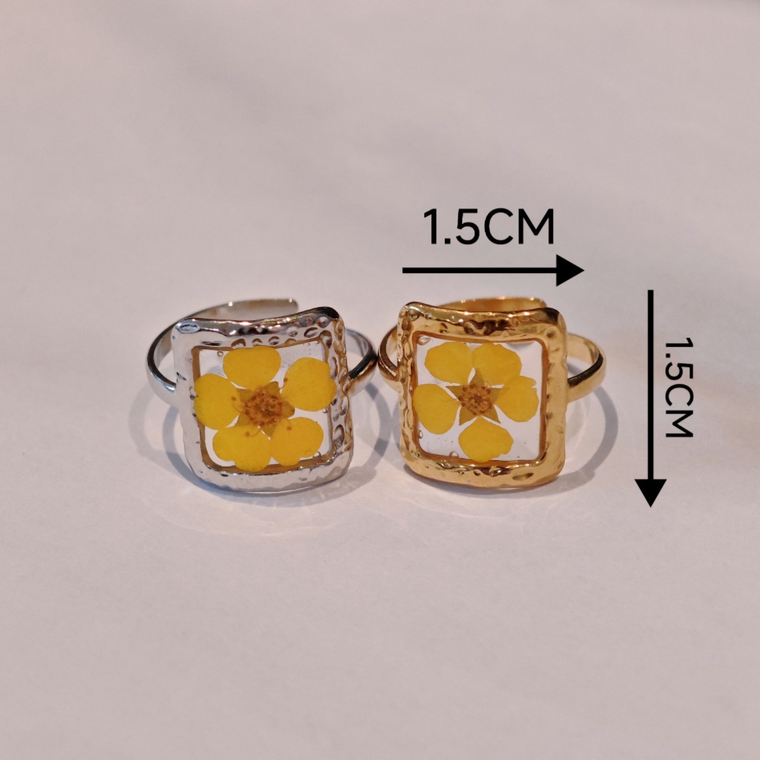 Handmade dried flower ring