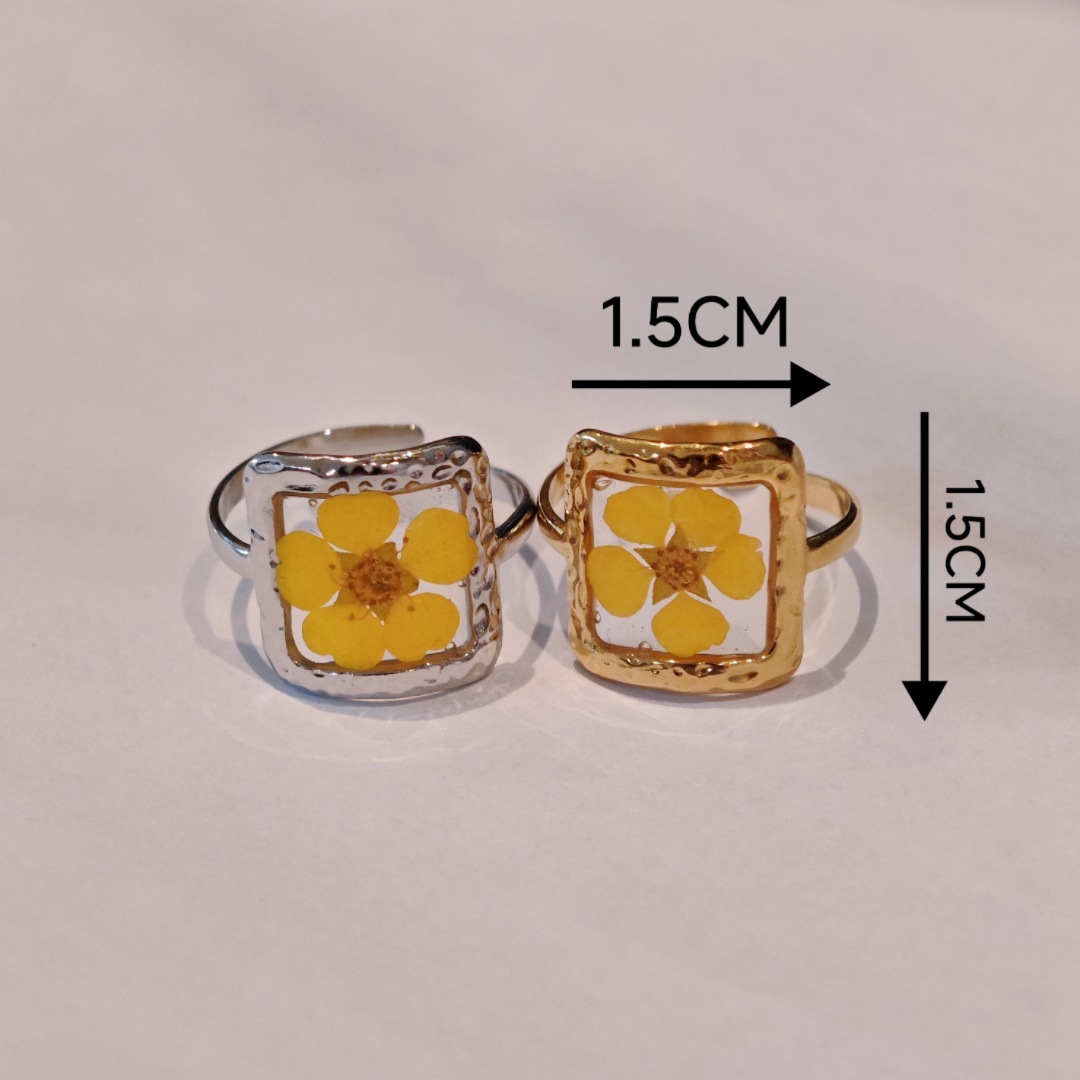 Handmade dried flower ring