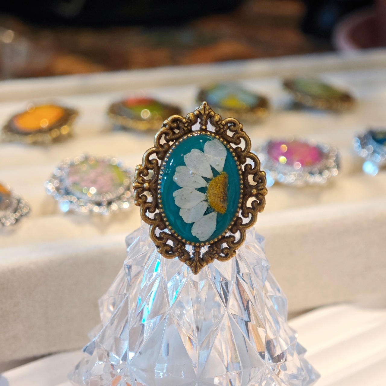 Vintage Palace Style Dried Flower Ring